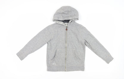 Next Boys Grey Full Zip Hoodie, 9 Years, Hooded & Pocketed