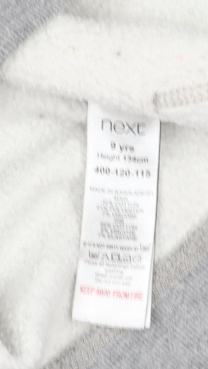 Next Boys Grey Full Zip Hoodie, 9 Years, Hooded & Pocketed