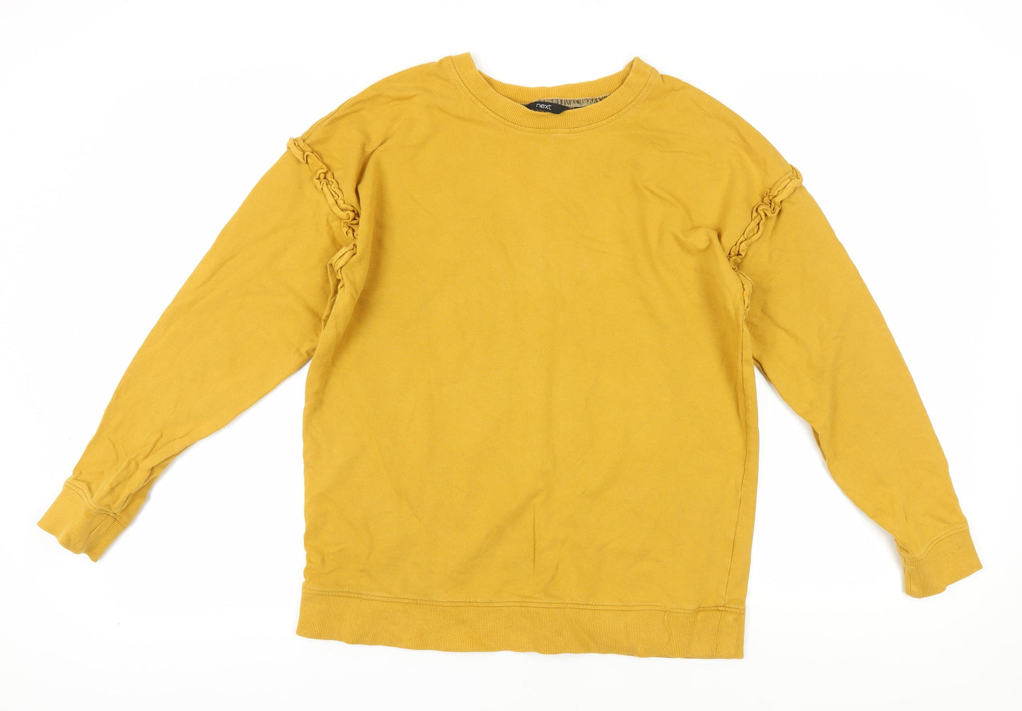 Next Women's Yellow Ruffle Pullover Sweatshirt Size 12
