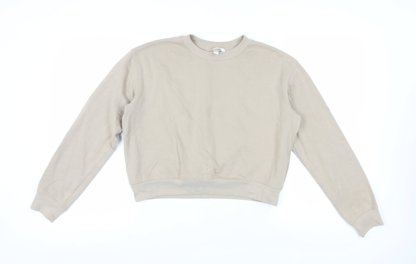H&M Women's Beige Pullover Sweatshirt, Size 12