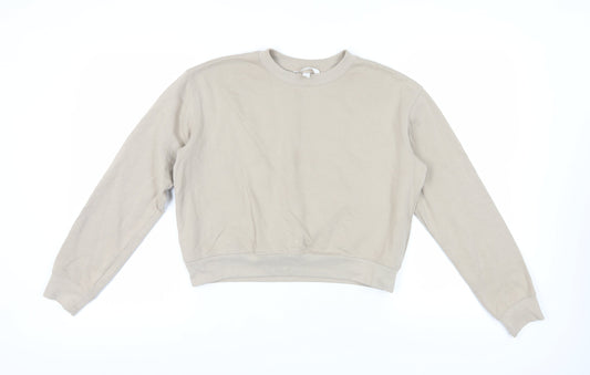 H&M Women's Beige Pullover Sweatshirt, Size 12