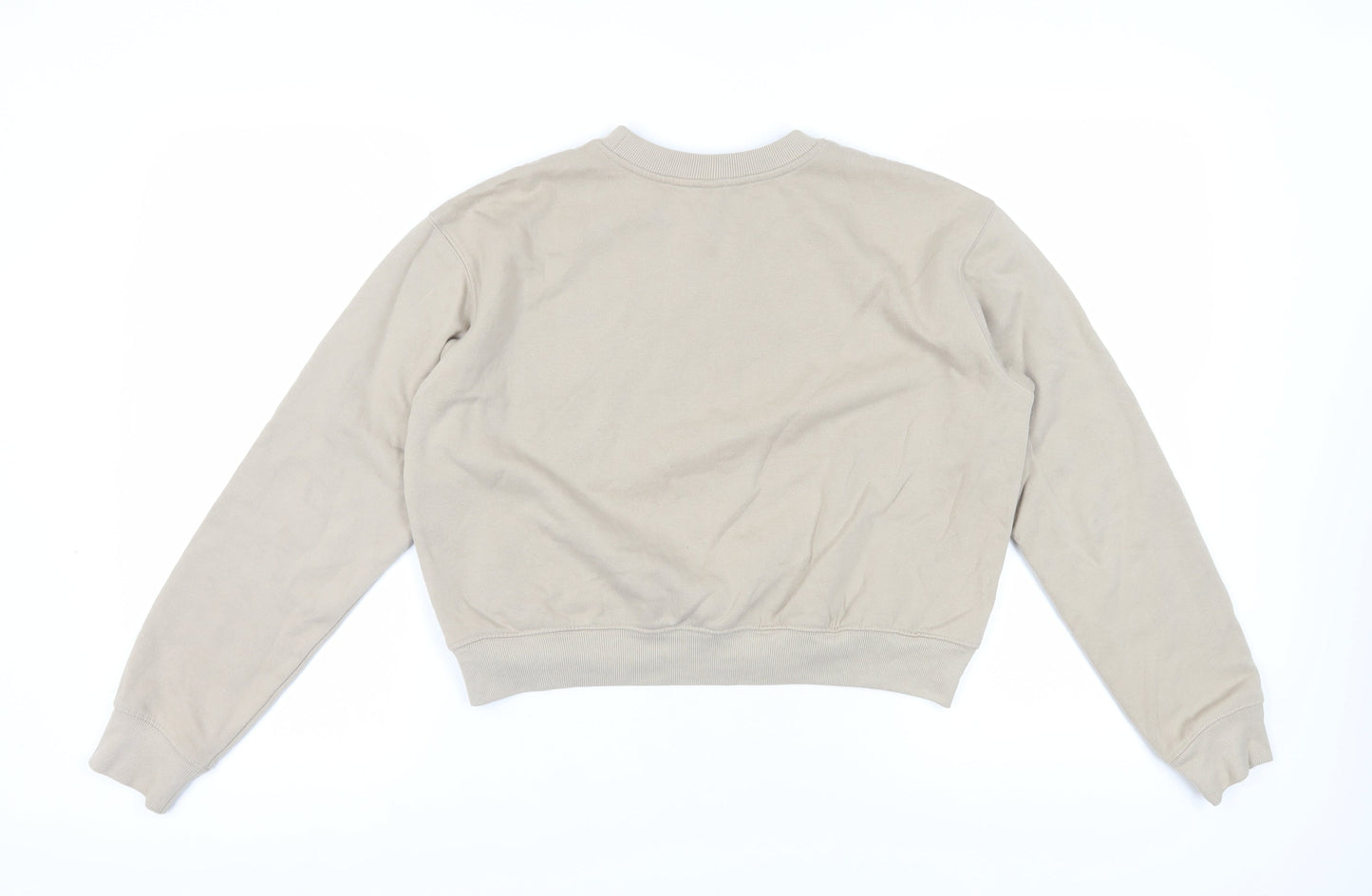 H&M Women's Beige Pullover Sweatshirt, Size 12