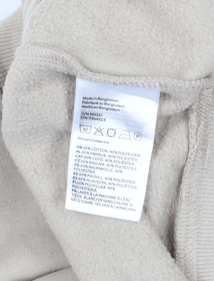 H&M Women's Beige Pullover Sweatshirt, Size 12