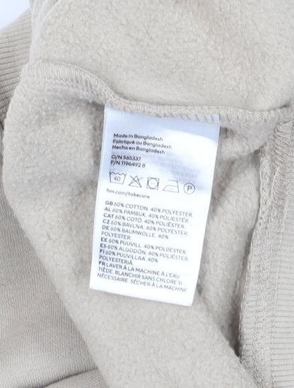 H&M Women's Beige Pullover Sweatshirt, Size 12