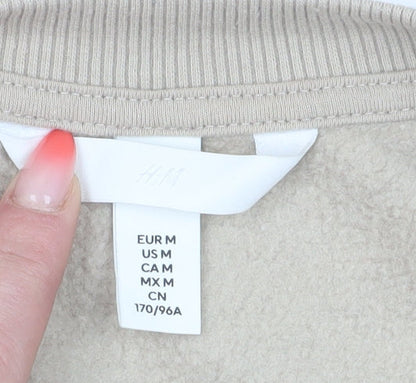 H&M Women's Beige Pullover Sweatshirt, Size 12
