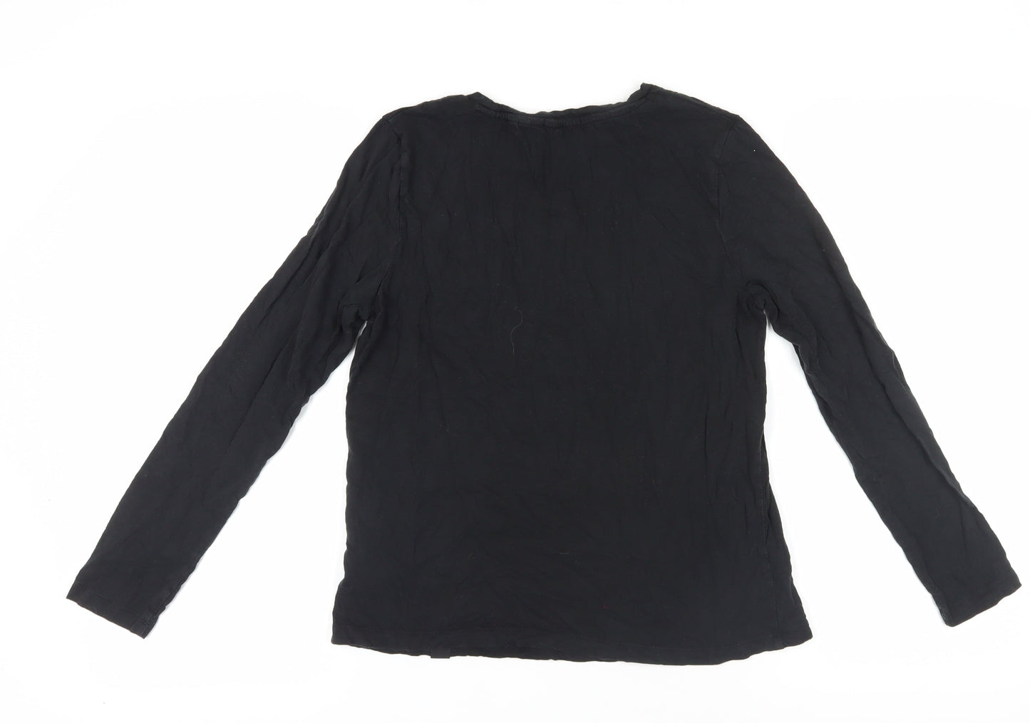 Womens UK Size 10 Superdry Black Jersey T-Shirt