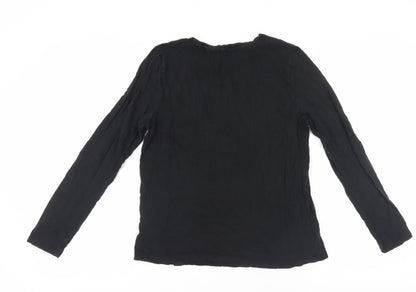 Womens UK Size 10 Superdry Black Jersey T-Shirt