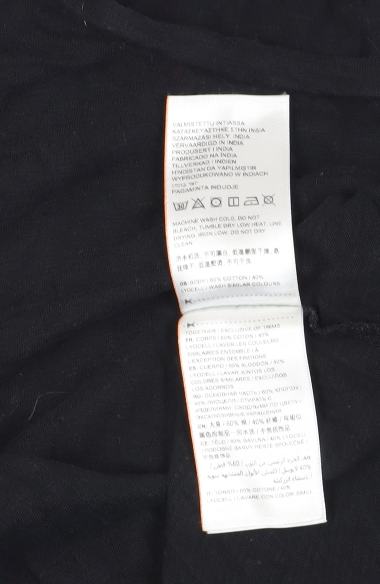 Womens UK Size 10 Superdry Black Jersey T-Shirt