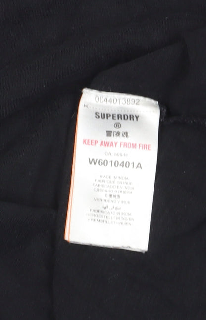 Womens UK Size 10 Superdry Black Jersey T-Shirt