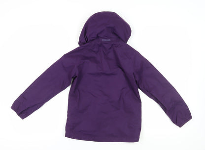 Peter Storm Girls Purple Hooded Jacket 9-10 Years Weatherproof