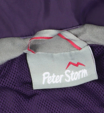 Peter Storm Girls Purple Hooded Jacket 9-10 Years Weatherproof