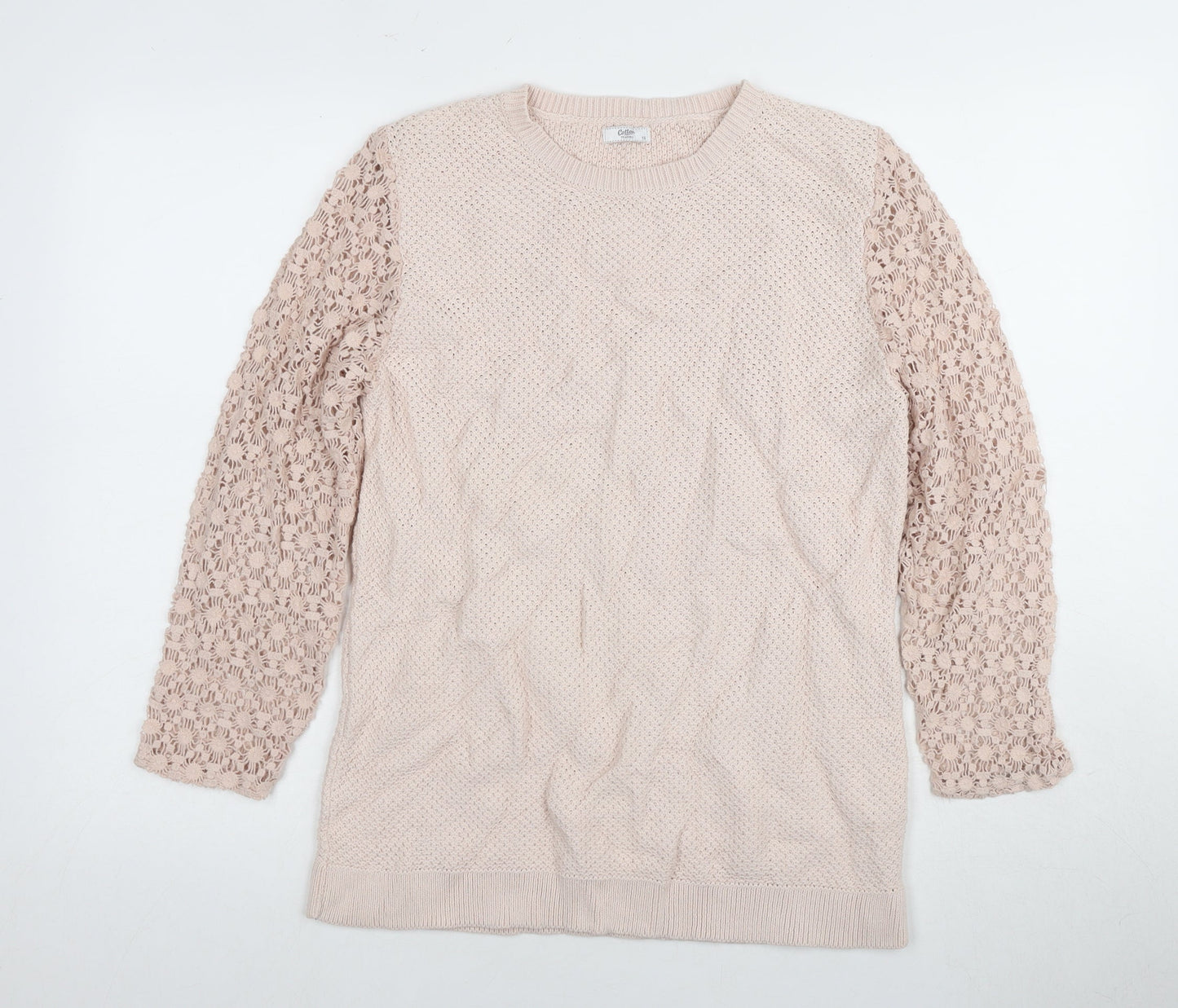 Cotton Traders Women's Beige Knit Pullover Jumper Size 18