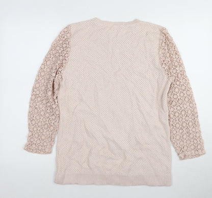 Cotton Traders Women's Beige Knit Pullover Jumper Size 18
