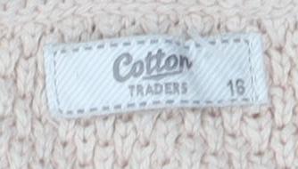 Cotton Traders Women's Beige Knit Pullover Jumper Size 18