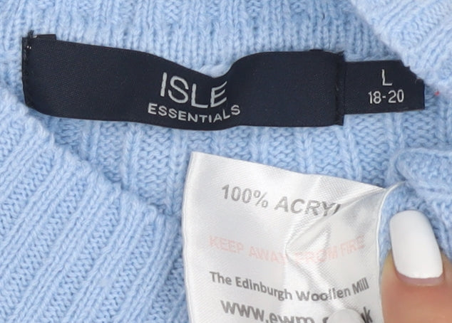 Womens UK Size L Isle Essentials Blue Jumper Jumper
