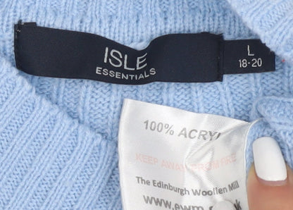 Womens UK Size L Isle Essentials Blue Jumper Jumper