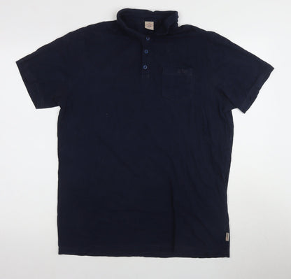Lee Cooper Men's Blue Polo Shirt L Short Sleeve Cotton