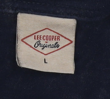 Lee Cooper Men's Blue Polo Shirt L Short Sleeve Cotton