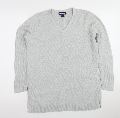 Womens UK Size M Lands End Grey Pullover Jumper