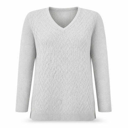 Womens UK Size M Lands End Grey Pullover Jumper
