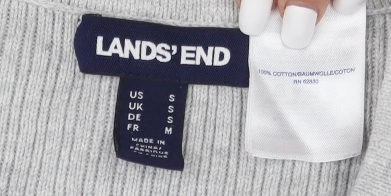 Womens UK Size M Lands End Grey Pullover Jumper