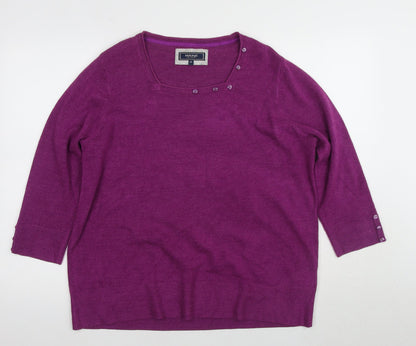 Womens UK Size 20 Maine New England Purple Pullover Jumper
