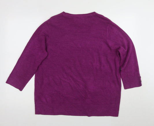 Womens UK Size 20 Maine New England Purple Pullover Jumper