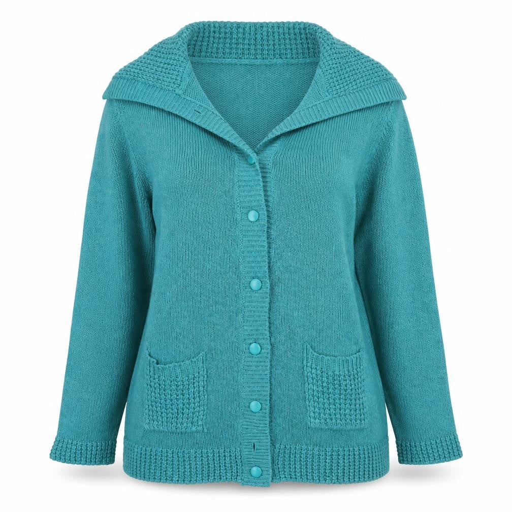 Womens UK Size 14 Damart Blue Cardigan Jumper