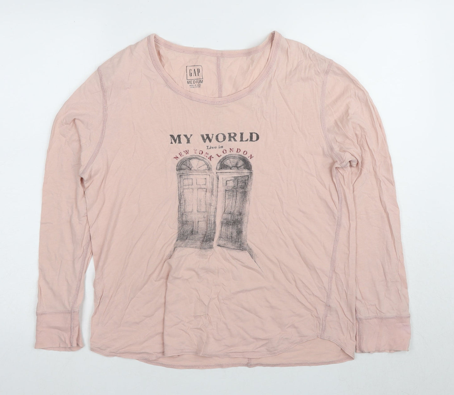 Womens UK Size M Gap Pink Basic T-Shirt