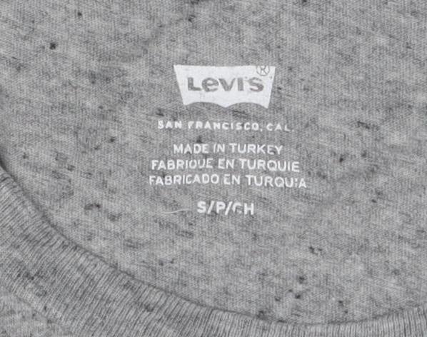 Unisex Adults UK Size S Levi's Grey Basic T-Shirt