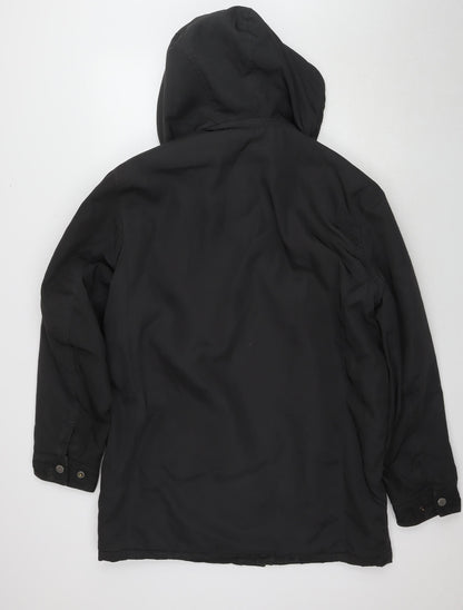 Mens UK Size M Hawke & Co Black Parka Coat