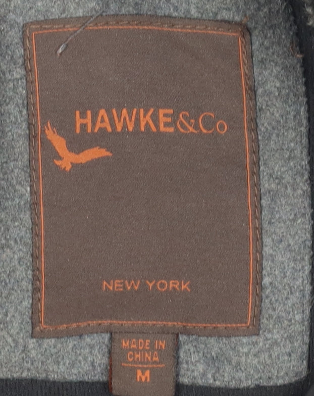 Mens UK Size M Hawke & Co Black Parka Coat