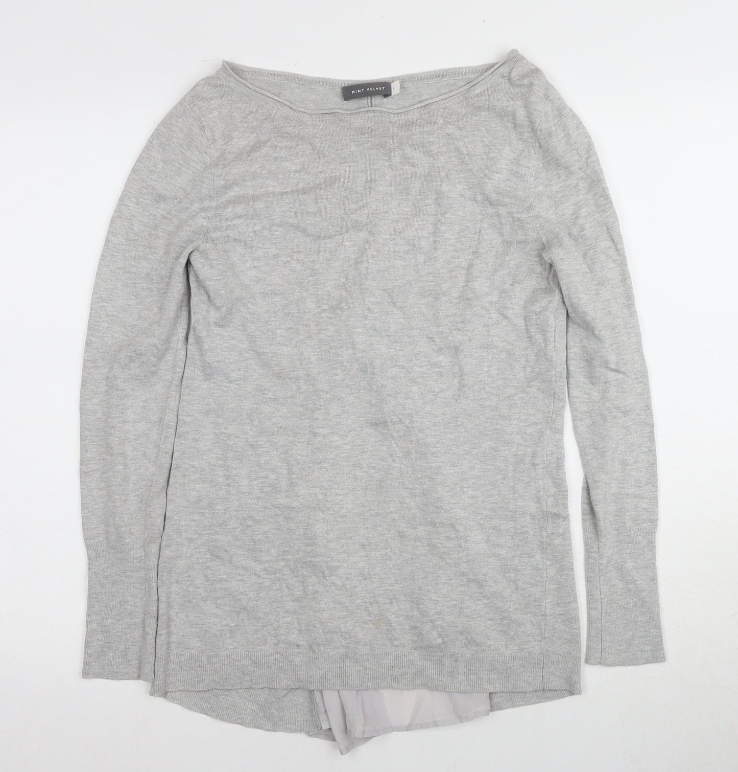 Womens UK Size 8 Mint Velvet Grey Basic T-Shirt
