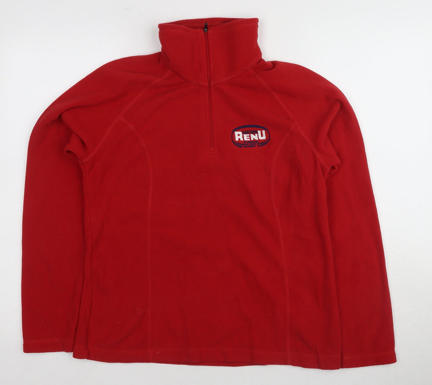 Mens UK Size S Lands' End Red 1/4 Zip Sweatshirt