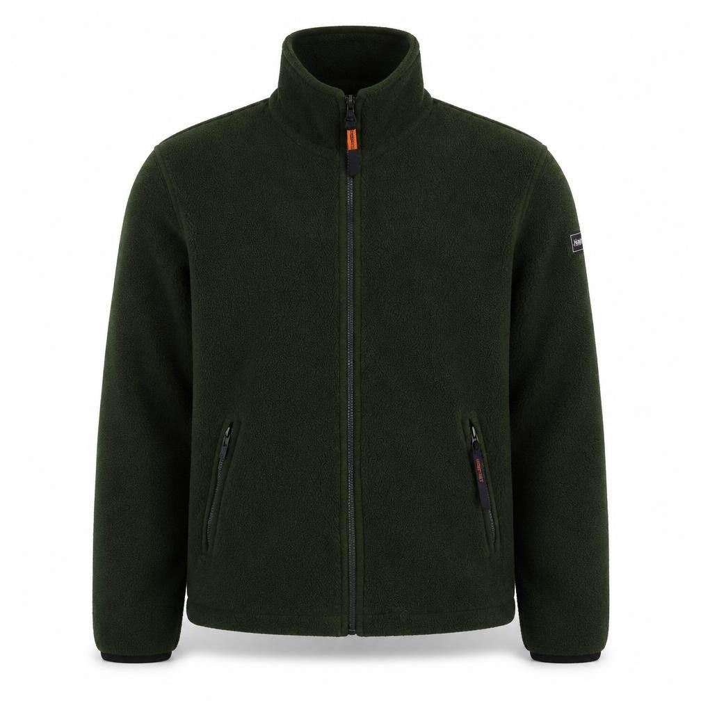 Front view of Highpoint boys’ green basic fleece jacket, size L
