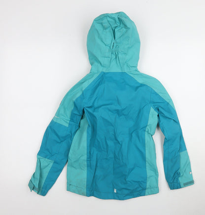 Regatta Girls Blue Lightweight Hooded Jacket 7-8 Years