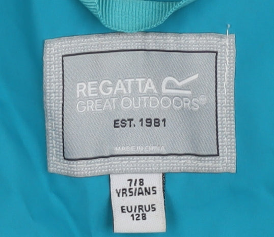 Regatta Girls Blue Lightweight Hooded Jacket 7-8 Years