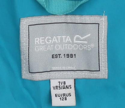 Regatta Girls Blue Lightweight Hooded Jacket 7-8 Years