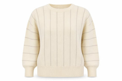 Mackintosh Women's Ivory Wool Stripe Jumper, Size M