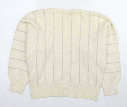 Mackintosh Women's Ivory Wool Stripe Jumper, Size M