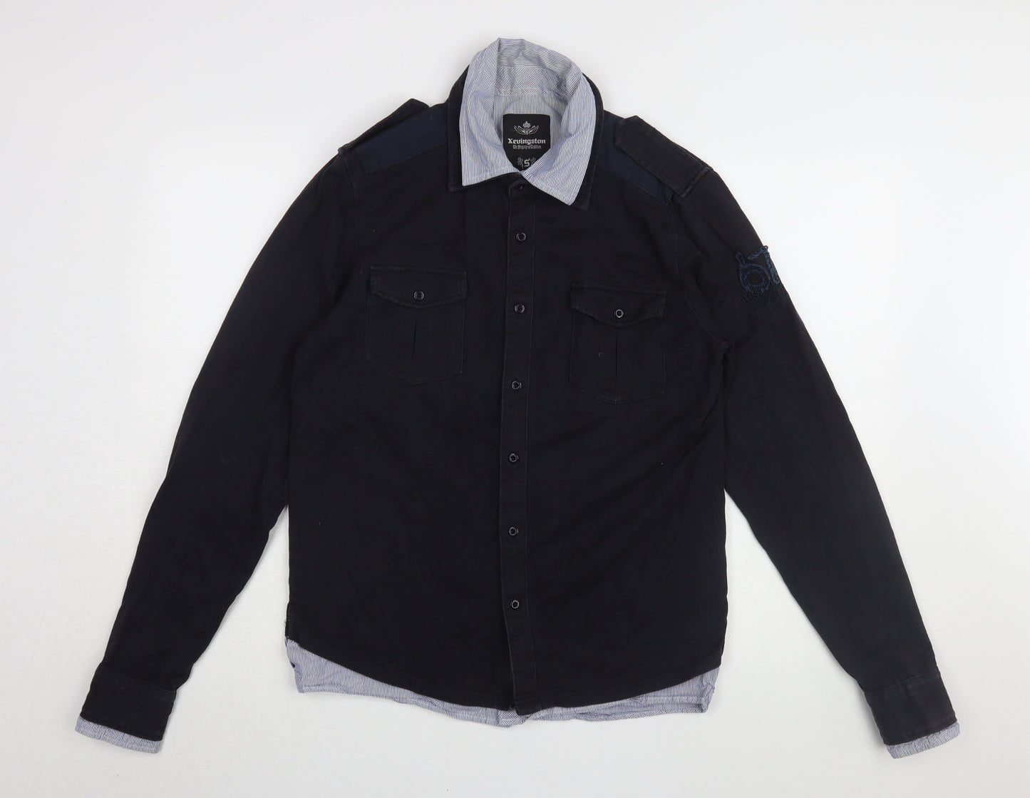 Kevingston Men's Black Long Sleeve Cotton Shirt