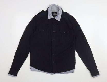 Kevingston Men's Black Long Sleeve Cotton Shirt
