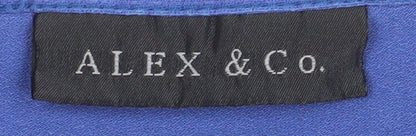 Womens UK Size 14 Alex & Co. Blue  Blouse