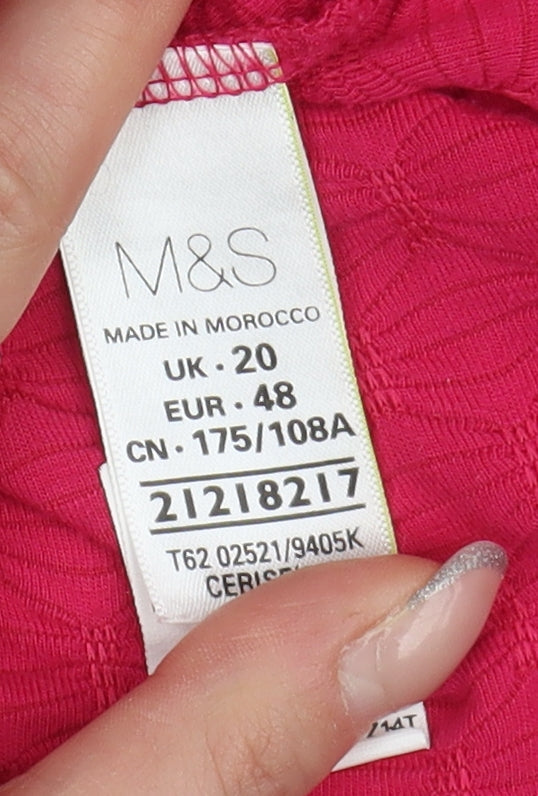 Womens UK Size UK 20 Marks and Spencer Red Basic T-Shirt