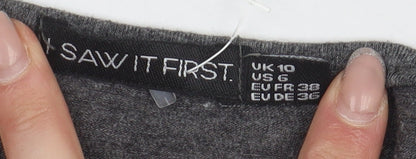 I Saw It First Grey V-Neck Women's T-Shirt Size 10