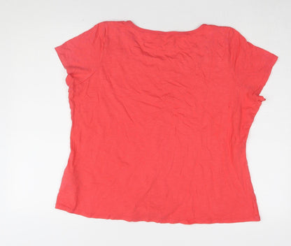 Womens UK Size 20 Marks and Spencer Pink Basic T-Shirt