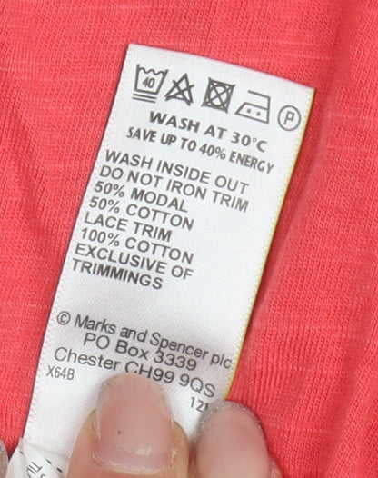Womens UK Size 20 Marks and Spencer Pink Basic T-Shirt