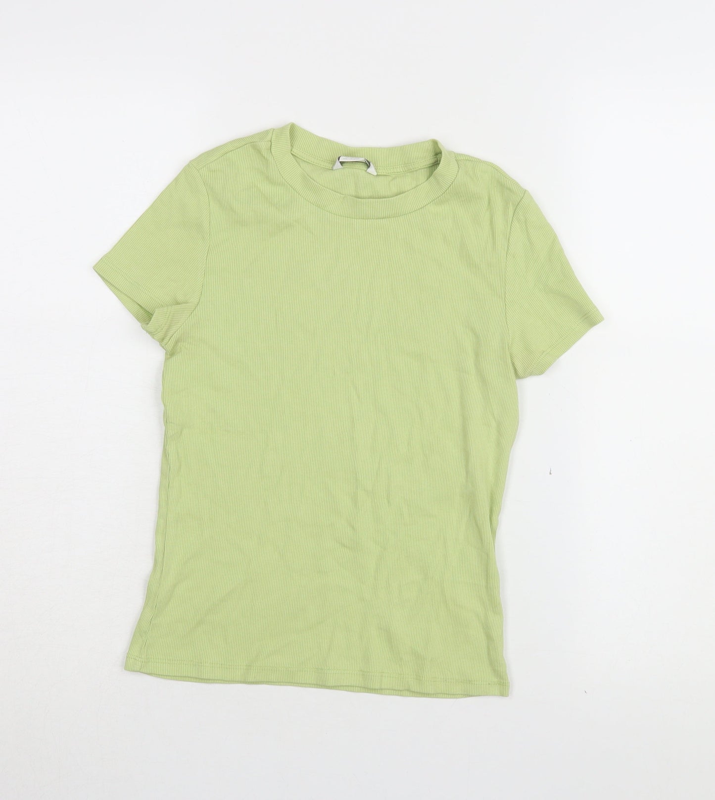 Womens UK Size S Monki Green Basic T-Shirt