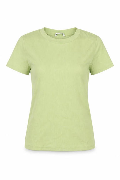 Womens UK Size S Monki Green Basic T-Shirt