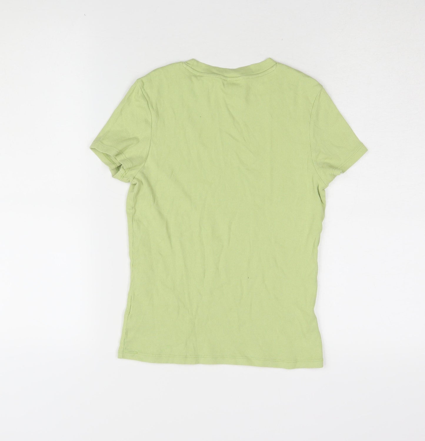 Womens UK Size S Monki Green Basic T-Shirt